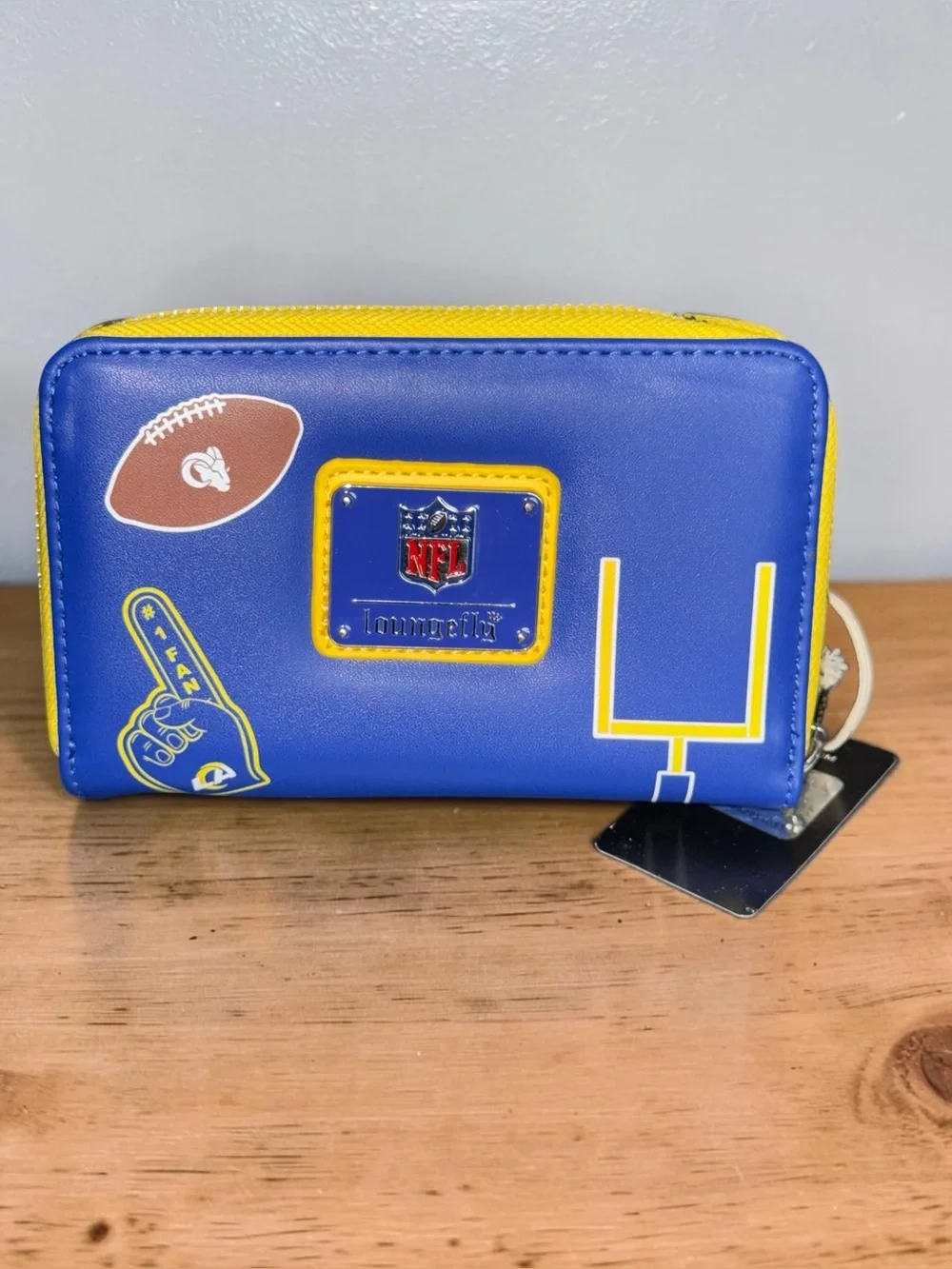 NFL Loungefly LA Rams Blue & Yellow Team Zip Wallet